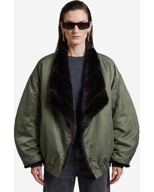 Frankie Shop And Vera Faux Fur Reversible Short Coat - Black