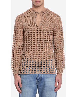 Valentino Garavani Perforated Knit Shirt - Blue
