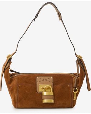 Chloé Paddington Suede Crossbody Bag - White