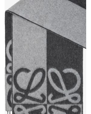 Loewe Wool And Cashmere Scarf - Gray