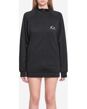 Balenciaga Tracksuit Dress With Cutout - Black