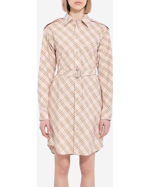 Burberry Abito Chemisier Check - Rosa