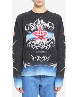 CASABLANCA Jumper With Blades Print - Grey