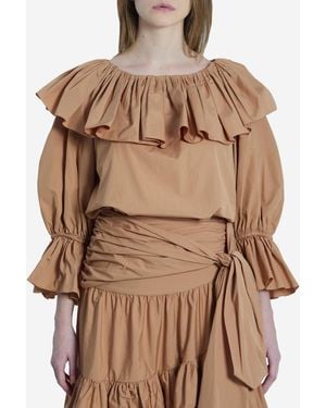 Chloé Top With Ruffles - Brown