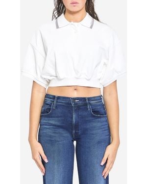 Alexander Wang Cropped Cotton Polo Shirt - White