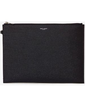 Saint Laurent Leather Tablet Holder Bag - White