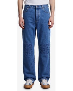 Loewe Anagram Baggy Jeans - Blue
