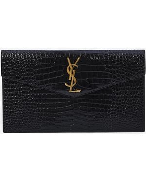 Saint Laurent Pochette Envelope Piccola Cocco - Bianco