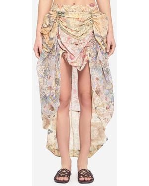 Zimmermann Rebellion Draped Midi Skirt - Pink