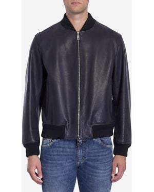 Dolce & Gabbana Dolce&Gabbana Leather Jacket - Blue