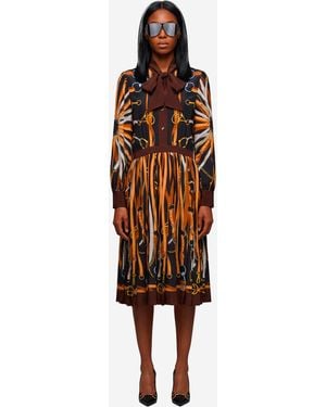 Gucci Abito Chemisier Midi Con Stampa Morsetto - Nero