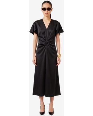 SUTTON NEW YORK Midi Dress With Draping - Black