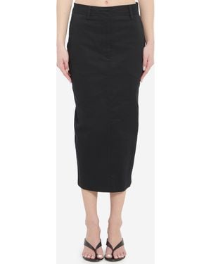 THE LATEST Cotton Gabardine Skirt - Black