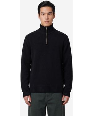 Guest In Residence Half Zip Turtleneck - Black