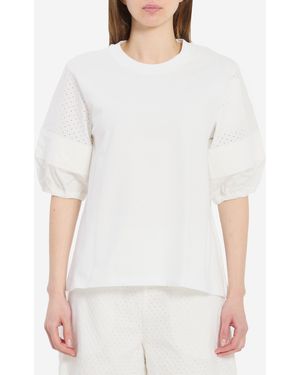 Moncler San Gallo Cotton Jersey Tshirt - White