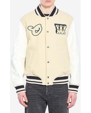 Off-White c/o Virgil Abloh Varsity Bomber Jacket - Natural