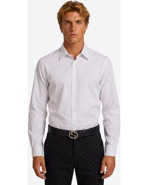 Gucci Piece Dyed Cotton Poplin Shirt - White