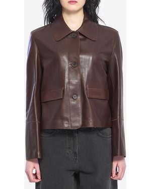 Arma Fem Vintage Leather Jacket - Brown