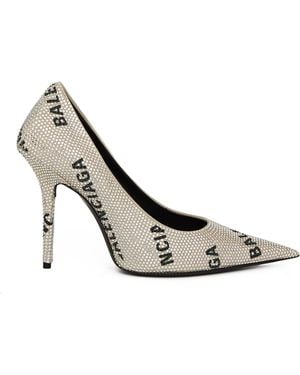Balenciaga Square Knife Court Shoes - Metallic