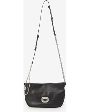 Roger Vivier Micro Pilgrim Nappa Leather Shoulder Bag - White