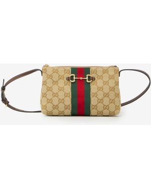 Gucci Borsa Tracolla Mini Gg Con Nastro Web - Metallizzato