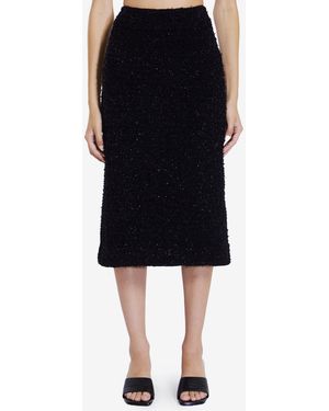 Balenciaga Tweed Midi Skirt - Black