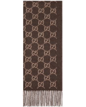 Gucci 100% Cashmere Scarf - Brown