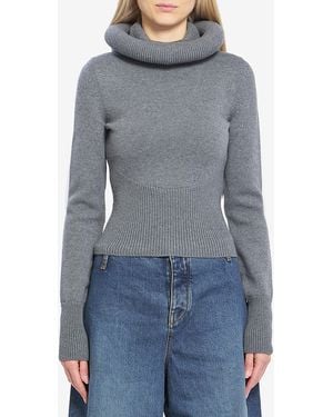 Alaïa Sculpturalhood Pullover - Blue