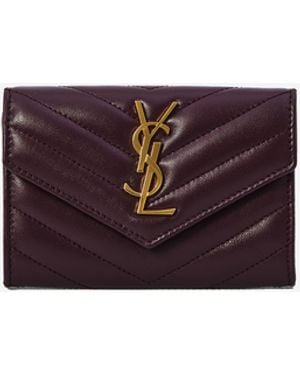 Saint Laurent Cassandre Wallet - Purple