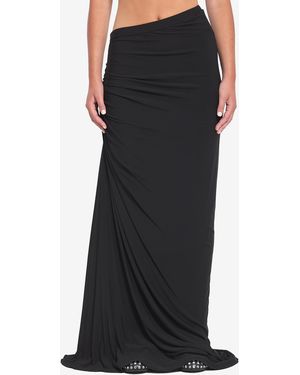 Alaïa Maxi Draped Jersey Dress - Black