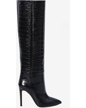 Paris Texas Charcoal Stiletto Boots 105 - Black