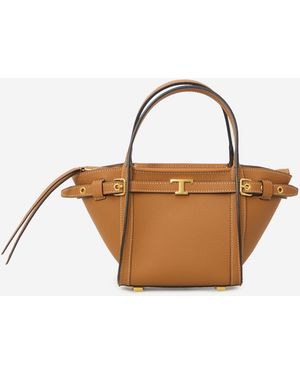 Tod's Mini Leather Shopping Bag - Natural