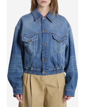 Versace Cotton Denim Blouson - Blue