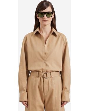 Frankie Shop Peri Cotton Shirt - Natural