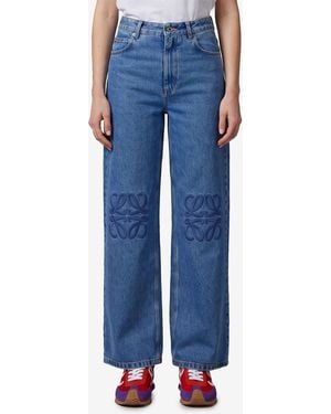 Loewe Anagram Baggy Jeans - Blue
