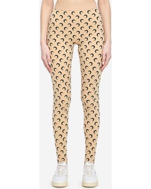 Marine Serre Moon Printed Jersey Leggings - Natural