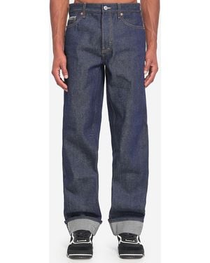 Gucci Denim Trousers With Hem Details - Blue