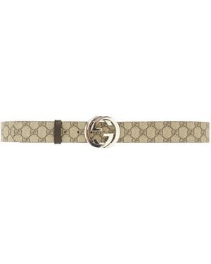 Gucci Gg Supreme Belt - White