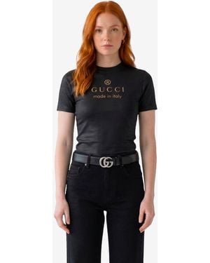 Gucci Printed Technical Cotton Tshirt - Black