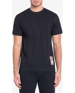 Burberry Check Label Tshirt - Black