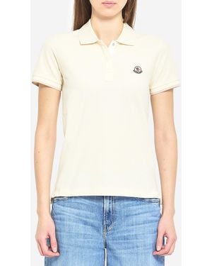 Moncler Cotton Piqu Polo Shirt With Logo - White