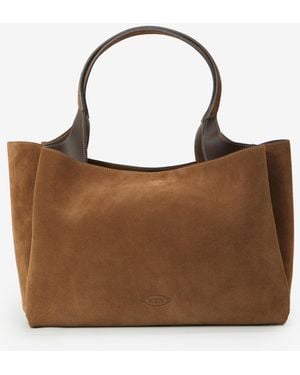 Tod's Medium Suede Leather Bag - Brown
