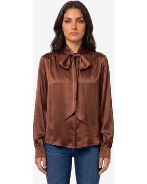FEDERICA TOSI Silkblouse Blouse With Bow - Brown