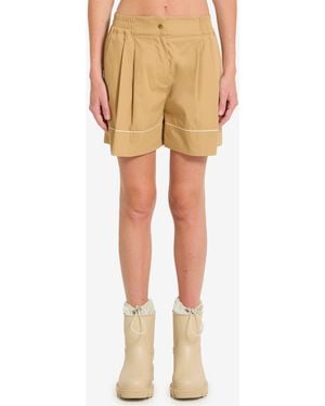 Moncler Tailored Cotton Blend Shorts - Natural