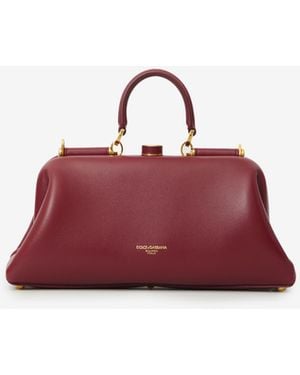 Dolce & Gabbana Burgundy Lambskin Shoulder Bag - Purple
