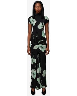 Alaïa Draped Maxi Dress With Print - White