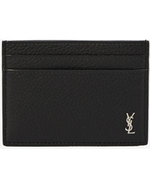 Saint Laurent Tiny Cassandre Card Holder - White