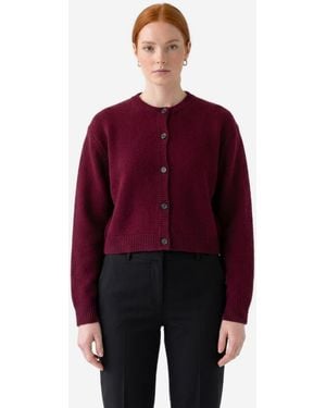 Lisa Yang Deep Plum Emmylou Cardigan Jacket - Red