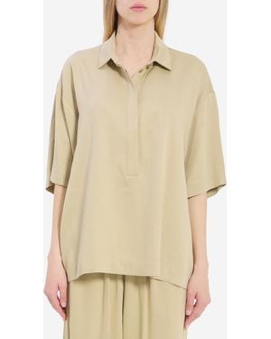 Frankie Shop Eda Fluid Polo Shirt - Natural