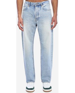 Saint Laurent Loose Straight Denim Trousers - Blue
